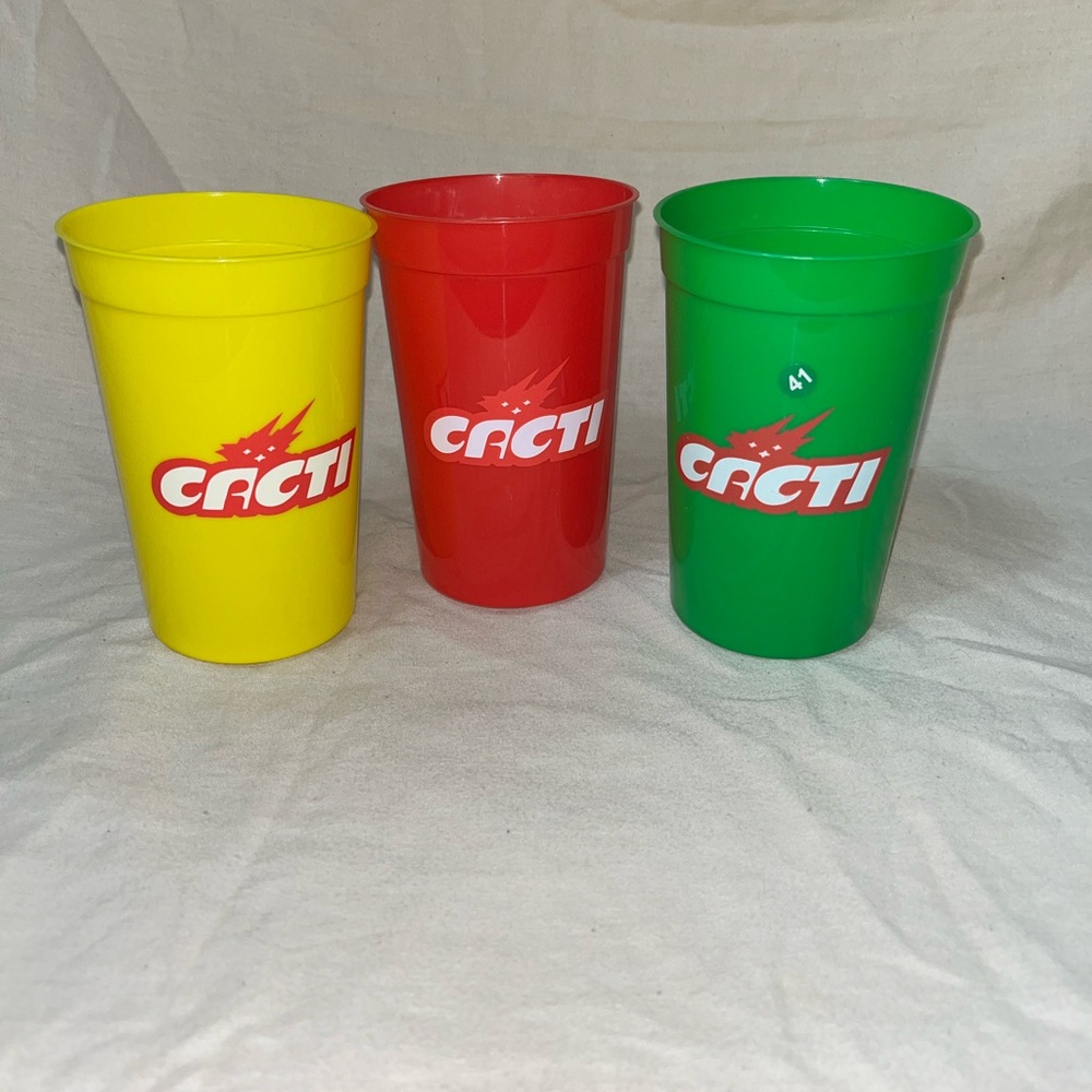 Travis Scott cacti cups set of 3 red,yellow,green